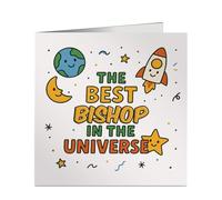 Funny The Best Bishop in the Universe Card - for Office Pal, Workmate - Birthday, Promotion, Farewell - Editable Profession Name - UK Printed