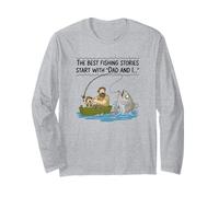 Funny The Best Fishing Stories Start with Dad and I Long Sleeve T-Shirt