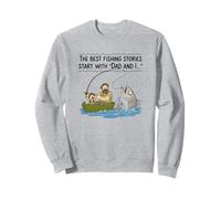 Funny The Best Fishing Stories Start with Dad and I Sweatshirt