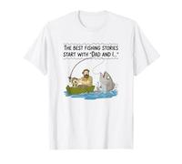 Funny The Best Fishing Stories Start with Dad and I T-Shirt