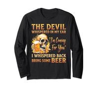 Funny The Devil Whispered in My Ear Whisper Back Bring Beer Long Sleeve T-Shirt