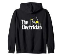 Funny The Electrician Master Sparky Lightning Bolt Graphic Zip Hoodie