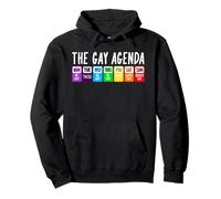 Funny The Gay Agenda Vintage LGBT Pride Month Rainbow Pullover Hoodie
