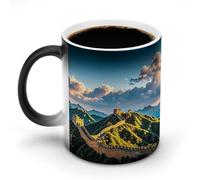 Funny The Great Wall of China Color Changing Mug 11 Oz Heat Sensitive Ceramic Coffee Mugs with Hidden Design Temperature Changing Mug, Novelty Magic Cup Gift for Coffee Lover