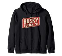 Funny The Husky Sleigh Co Classic Christmas Vintage Zip Hoodie