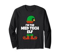 Funny The Med Tech Elf Christmas Xmas Medical Long Sleeve T-Shirt