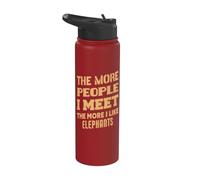Funny The More I Like Elephants Stainless Steel Insulated Water Bottle