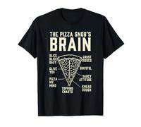 Funny The Pizza Snob's Brain Pizza Puns Slice Art T-Shirt