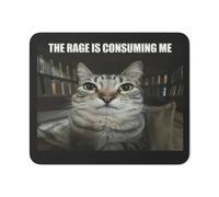 Funny The Rage is Consuming Me Cat Meme Pad Non-Slip Gaming Mouse Pad Computer Pc Cats Lover Meme Mousepad Rubber Base for Office Home Gift Pets Lover Meme Gift Cool Funny Meme Cat Humor