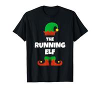 Funny The Running Elf Christmas Xmas Runner Run T-Shirt