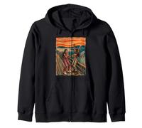 Funny The Scream Pier Scene Baddie Black Girls Locs Zip Hoodie