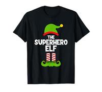 Funny The Superhero Elf Christmas Family Pajama Super-Hero T-Shirt