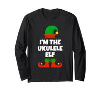 Funny The Ukulele Elf Christmas Xmas Long Sleeve T-Shirt