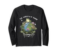 Funny The World Is My Swamp Naturecore Earth Day Frog Lover Long Sleeve T-Shirt