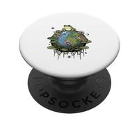 Funny The World Is My Swamp Naturecore Earth Day Frog Lover PopSockets Adhesive PopGrip