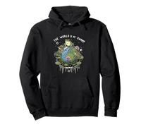 Funny The World Is My Swamp Naturecore Earth Day Frog Lover Pullover Hoodie