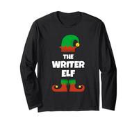 Funny The Writer Elf Christmas Xmas Writing Long Sleeve T-Shirt