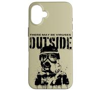 Funny There May Be Viruses Outside Hygiene Hypochondriac Case for iPhone 16 Plus