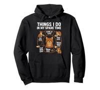 Funny Things I Do in My Spare Time Cat Lover Moms & Dads Pullover Hoodie