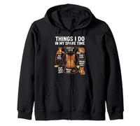 Funny Things I Do in My Spare Time Cat Lover Moms & Dads Zip Hoodie