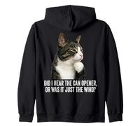 Funny Thinking Cat - Did I Hear Can Opener Or Just The Wind Zip Hoodie