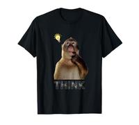 Funny Thinking Monkey Meme T-Shirt Curious Ape Brainrot T-Shirt