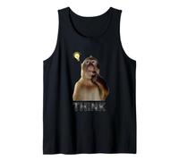 Funny Thinking Monkey Meme T-Shirt Curious Ape Brainrot Tank Top