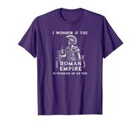 Funny Thinking of Roman Empire Meme Legionary Gladius SPQR T-Shirt, Men, Purple, Medium