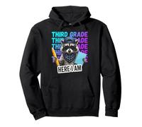 Funny Third Grade Feral Raccoon Here I Am Back to School Pullover Hoodie