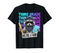 Funny Third Grade Feral Raccoon Here I Am Back to School T-Shirt