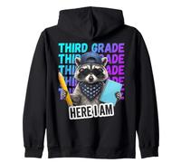 Funny Third Grade Feral Raccoon Here I Am Back to School Zip Hoodie