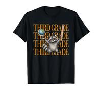 Funny Third Grade Teacher Feral Raccoon Back to School Value Graphic T-Shirt, Men, Black, M