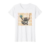 Funny Third Grade Teacher Feral Raccoon Back to School Value Graphic T-Shirt, Women, White, S