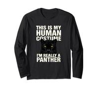 Funny This is My Human Costume Animal Lover Shirt Panther Long Sleeve T-Shirt