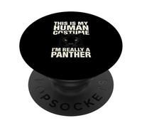 Funny This Is My Human Costume Animal Lover Shirt Panther PopSockets Adhesive PopGrip