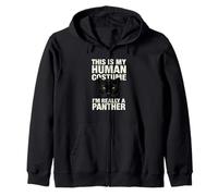 Funny This Is My Human Costume Animal Lover Shirt Panther Zip Hoodie