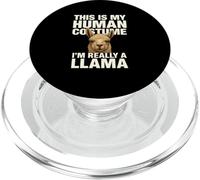 Funny This Is My Human Costume Llama Animal Lover Shirt PopSockets PopGrip for MagSafe
