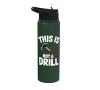 Funny This is Not a Drill Handyman Carpenter Hammer Pun Stainless Steel Insulated Water Bottle