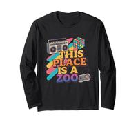 Funny This Place is A Zoo Humor Shirt Sarcastic Jokes Long Sleeve T-Shirt