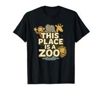 Funny This Place is A Zoo Humor Shirt Sarcastic Jokes T-Shirt