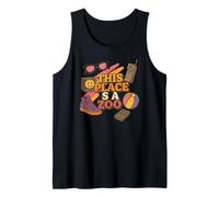 Funny This Place is A Zoo Humor Shirt Sarcastic Jokes Tank Top