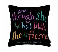 Funny Though She Be But Little Quote Book Group Throw Pillow Square Cotton Linen Pillowcase Cover Cushion (18X18Inch)