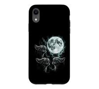 Funny Three Cats Howling At The Moon Humor Case for iPhone XR
