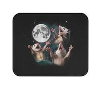 Funny Three Possum Moon Mouse Pad Non-Slip Gaming Sarcastic 3 Opossum Computer Pc Coworker Meme Rat Wierd Cursed Possum Mousepad Rubber Base for Office Home
