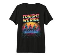 Funny Three Wise Men Christmas Synthwave Tonight We Ride Art Premium T-Shirt