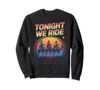 Funny Three Wise Men Christmas Synthwave Tonight We Ride Art Sweatshirt