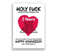 Funny Three Years Anniversary Card | For Her | For Him | 3 Year Anniversary Card | 3 years Married | Happy Anniversary