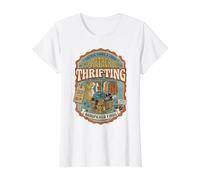Funny Thrifting Vintage Goods Curio Handpicked Finds Value Graphic T-Shirt, Women, White, M
