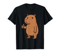 Funny Thumbs Up Cartoon Capybara Sarcastic Sarcasm Lover T-Shirt