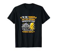 Funny Thunder Lightning Power Couple Storm Novelty T-Shirt